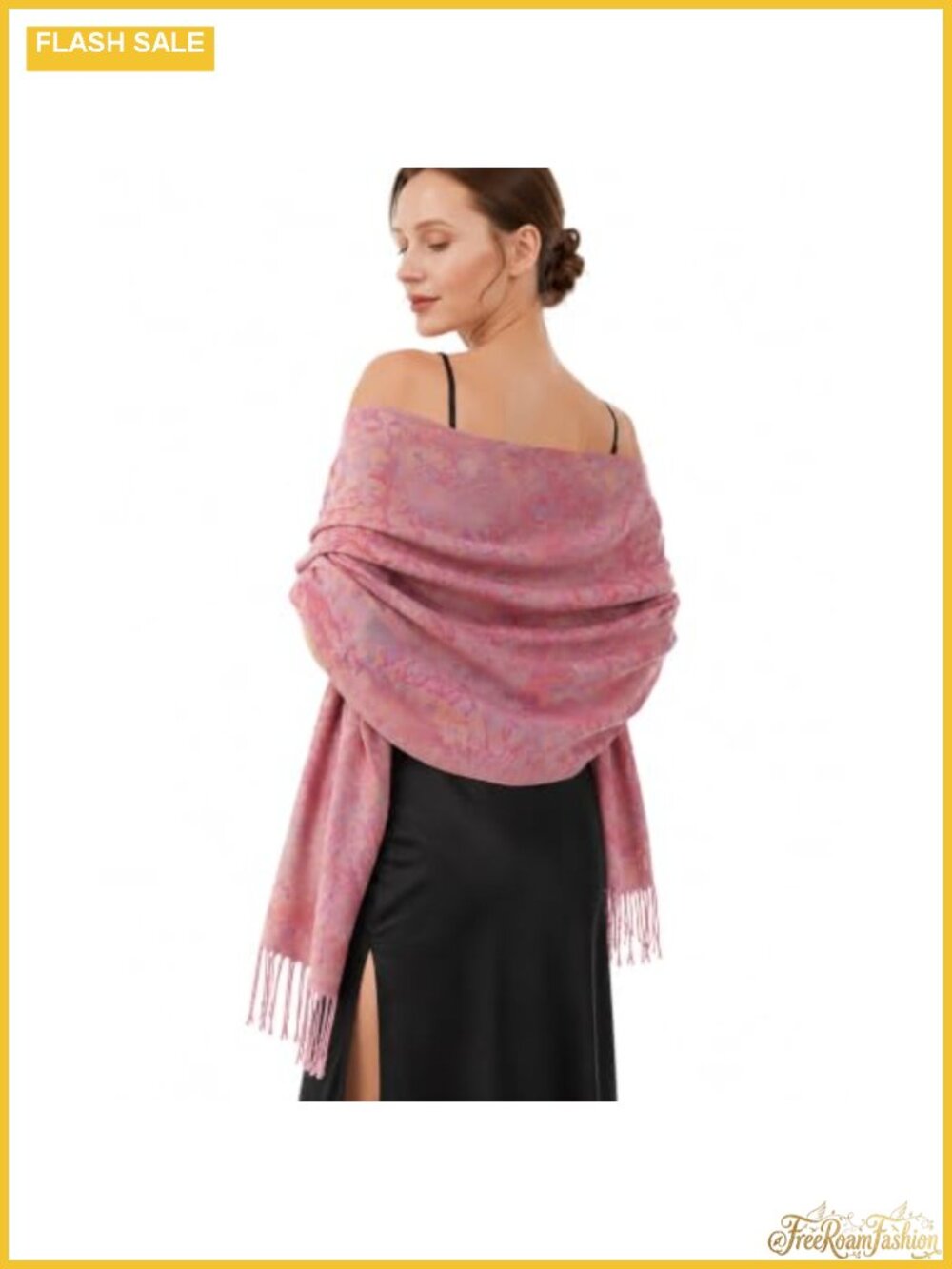 Viscose Acrylic Pashmina Scarf Shawl Reversible Ethnic Jacquard Wrap